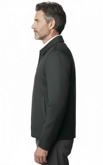 Charcoal Grey Tailored Zip Jacket for Men Business Casual
