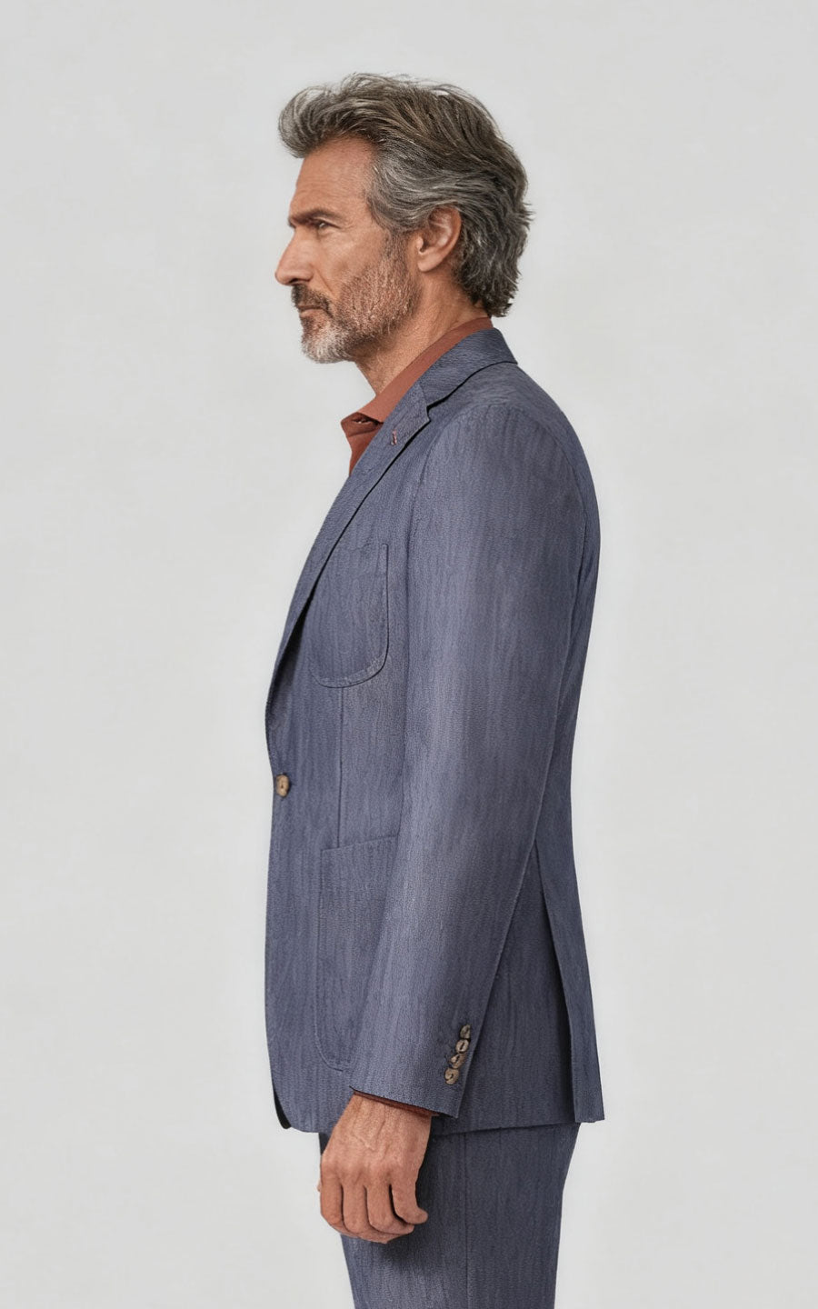 Washable Wool Denim Blazer - Tailored Comfort & Style