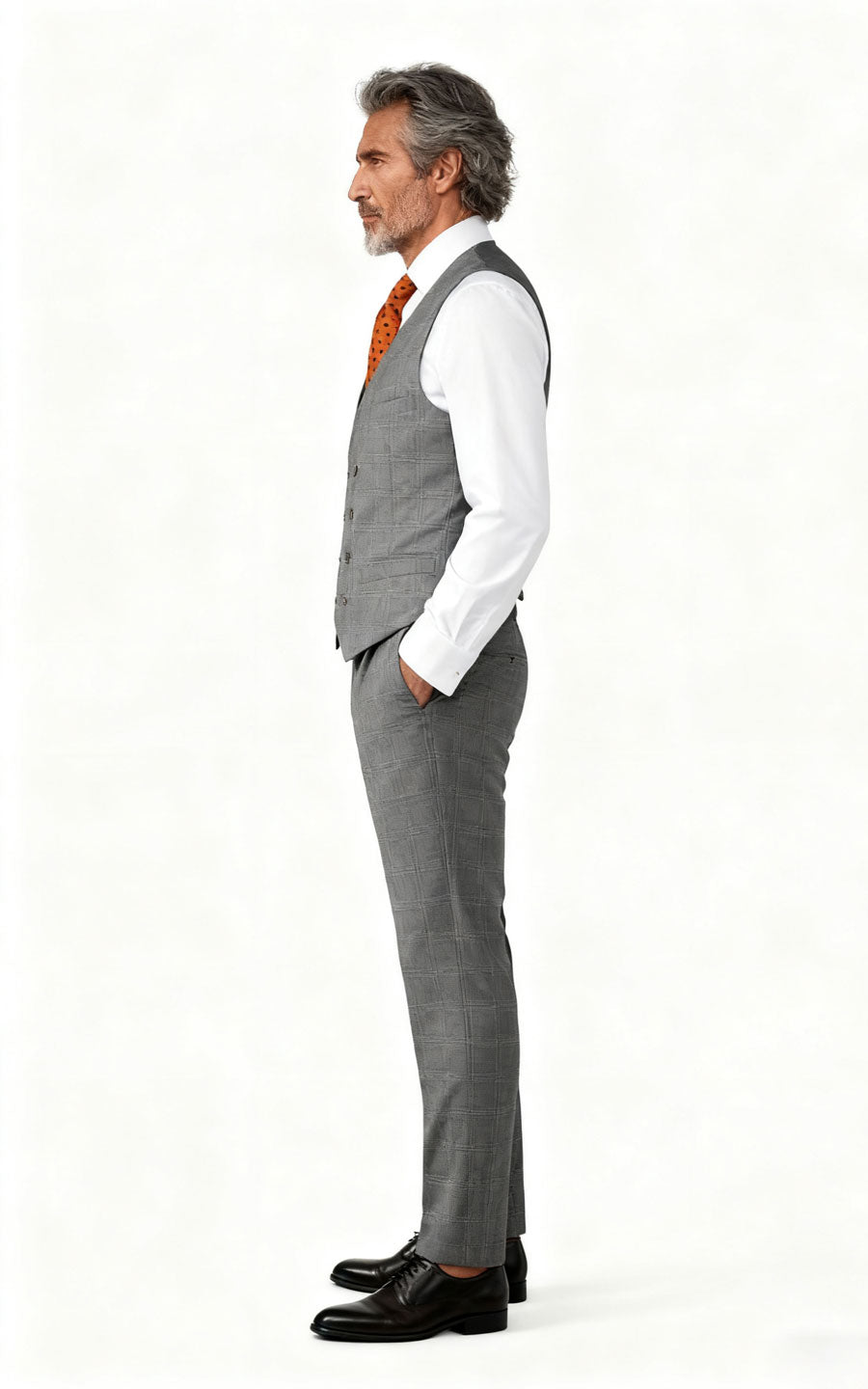 Premium Grey Wool Vest Custom Tailored Online