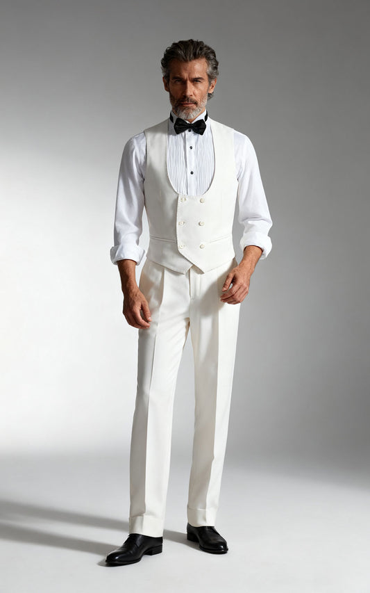 Custom Vest Milky White Elastic Vest - Online Design