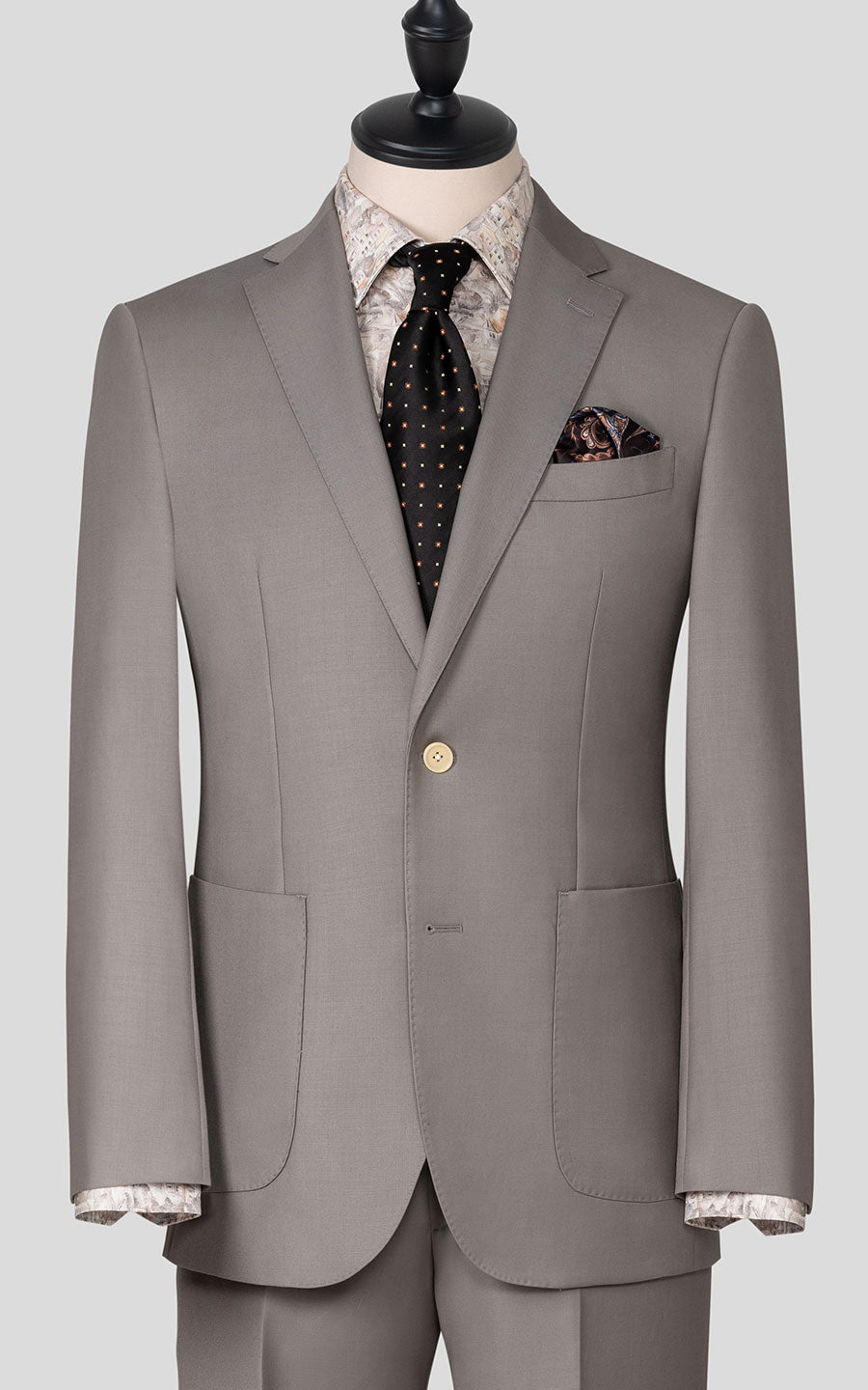 Man wearing gray striped custom tailored business suit