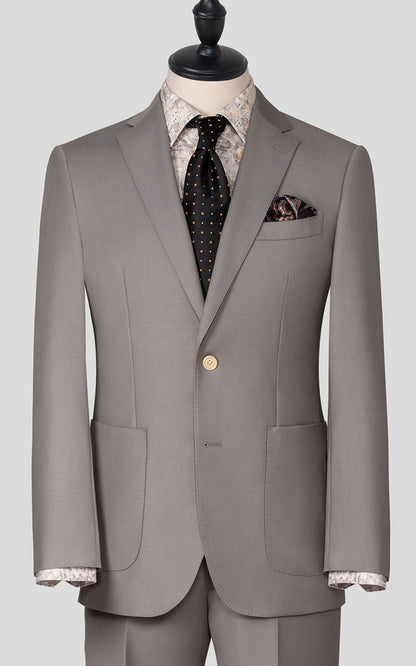 Man wearing gray striped custom tailored business suit