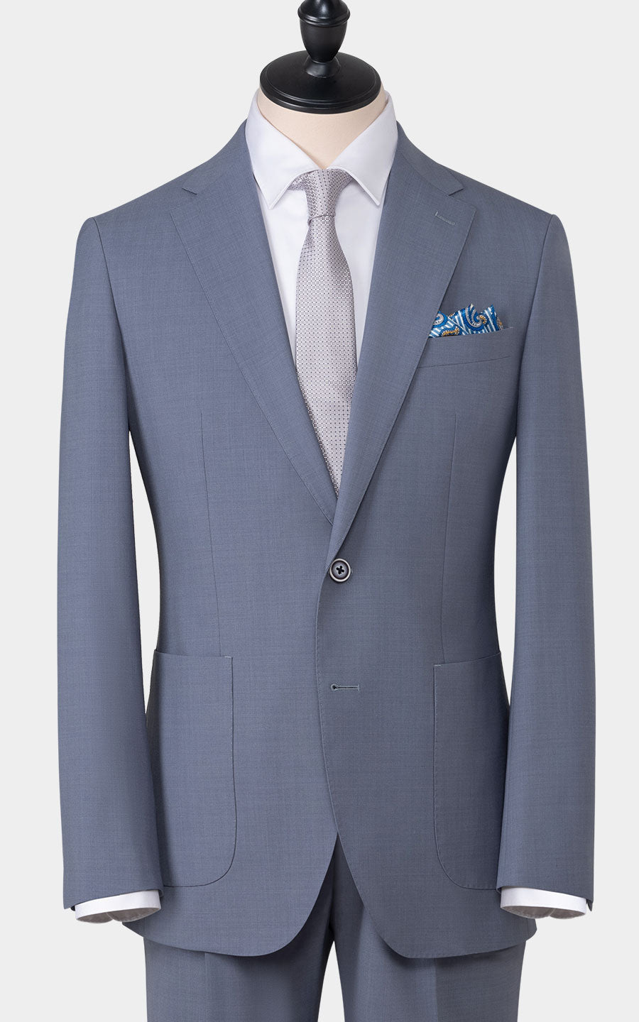 Light Blue Tailored Suit Side - Custom Premium Fit