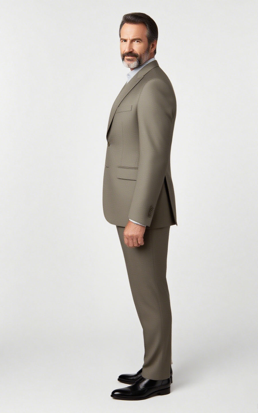 Custom Dark Grey-Brown Twill Men's Suit Set - Tailored