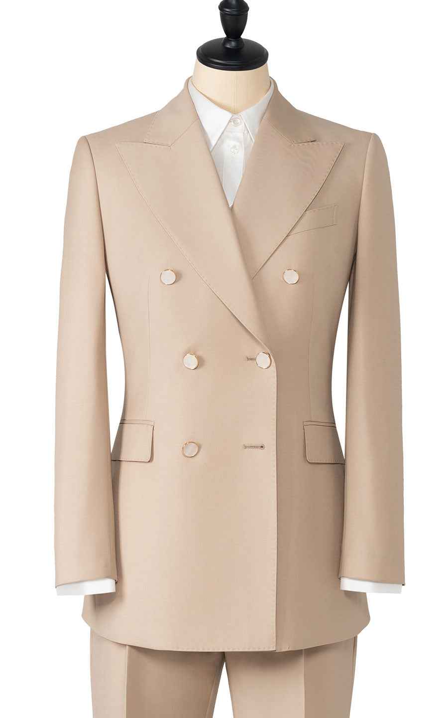 Premium Beige Double-Breasted Suit Set