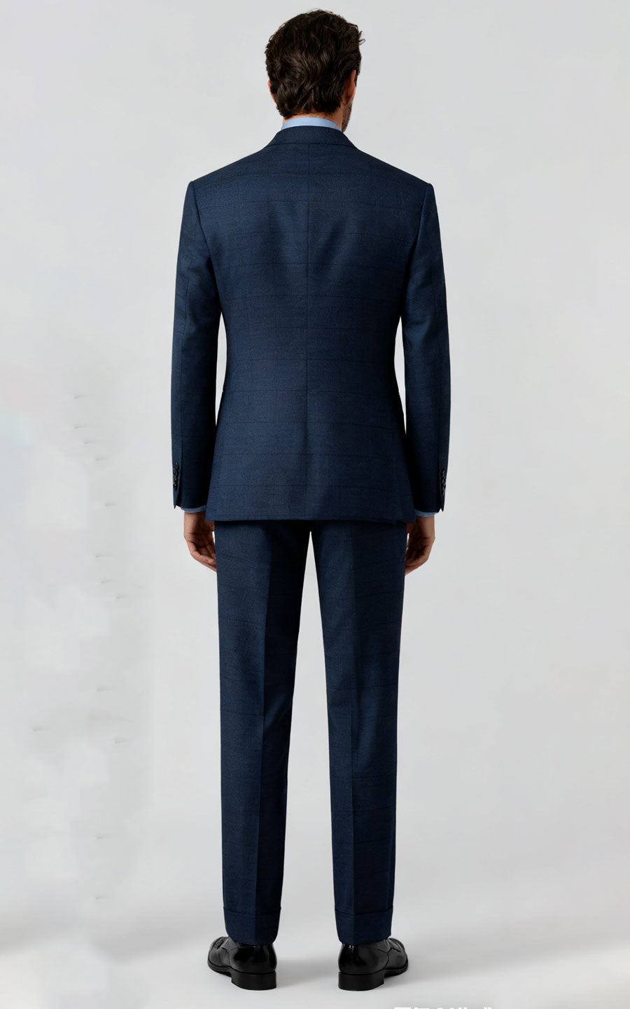 Suit custom Navy Blue Wool Business Suit Set for Men