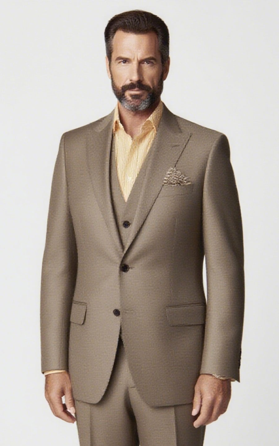 Light Brown Twill Casual Blazer - Tailored Fit