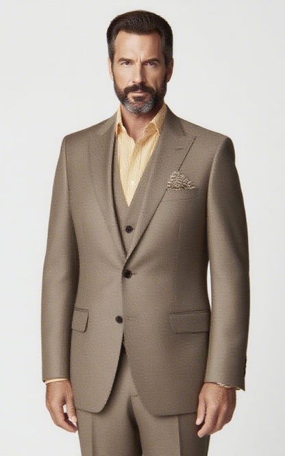 Light Brown Twill Casual Blazer - Tailored Fit