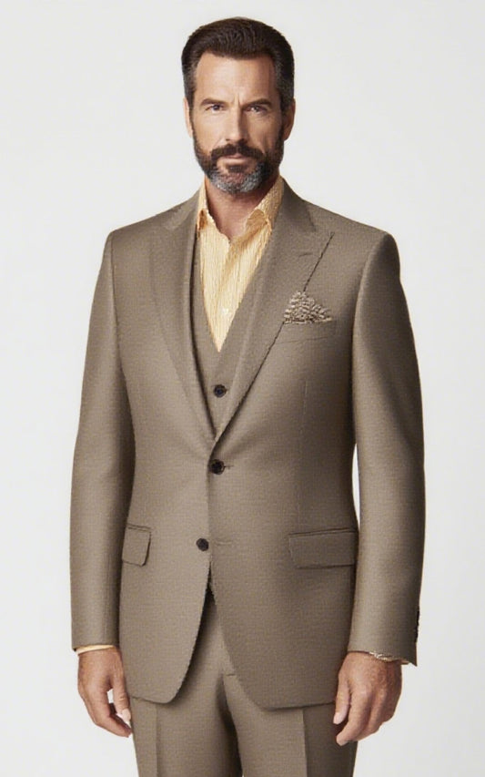 Light Brown Twill Casual Blazer - Tailored Fit