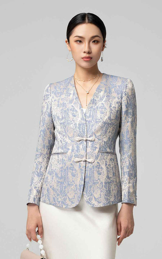 Elegant Floral Print Two-Piece Suit Set
