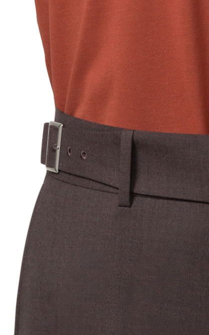 Tailored Brown Twill Pants - Casual Comfort Style