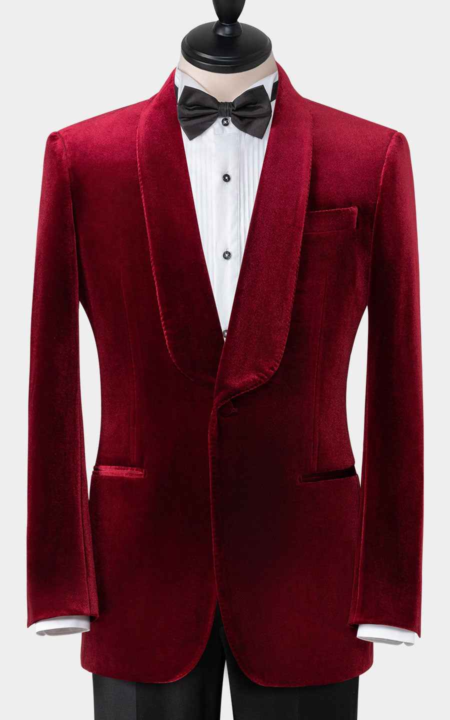 Men's Burgundy Velvet Wedding Suit - Formal Tuxedo