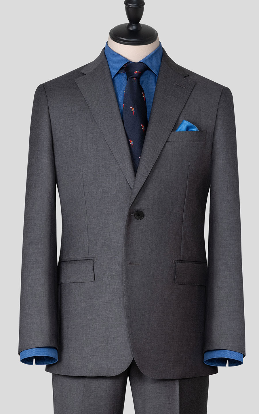 Anti-wrinkle gray suit side profile elastic fabric