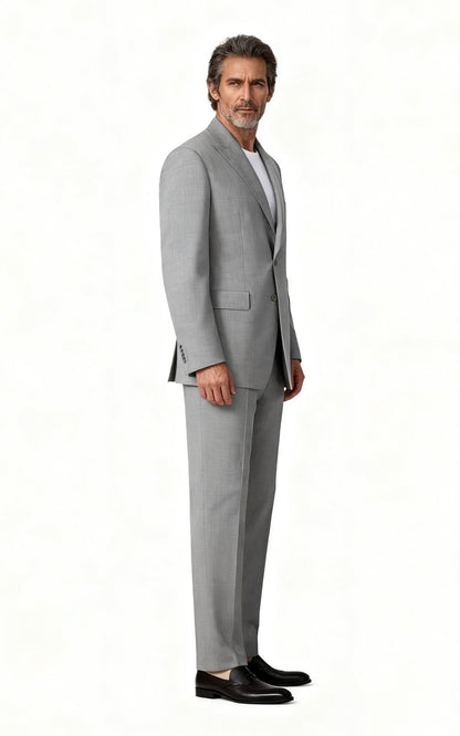 Custom Grey Washable Stretch Business Suit - Tailored