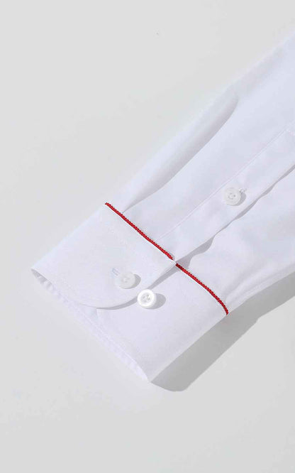 WIAI Men's Custom Embroidered White Dress Shirt