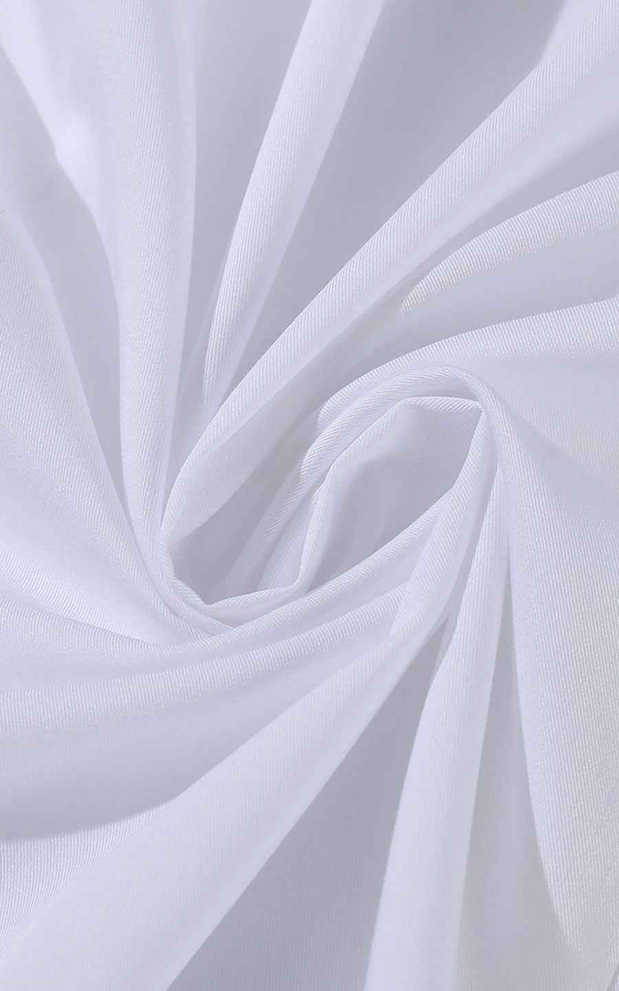 WIAI Pure White Leaf Embroidered Men's Dress Shirt