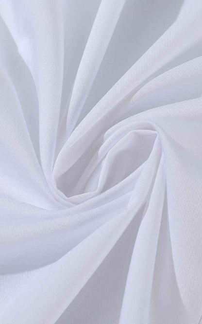 WIAI Pure White Leaf Embroidered Men's Dress Shirt