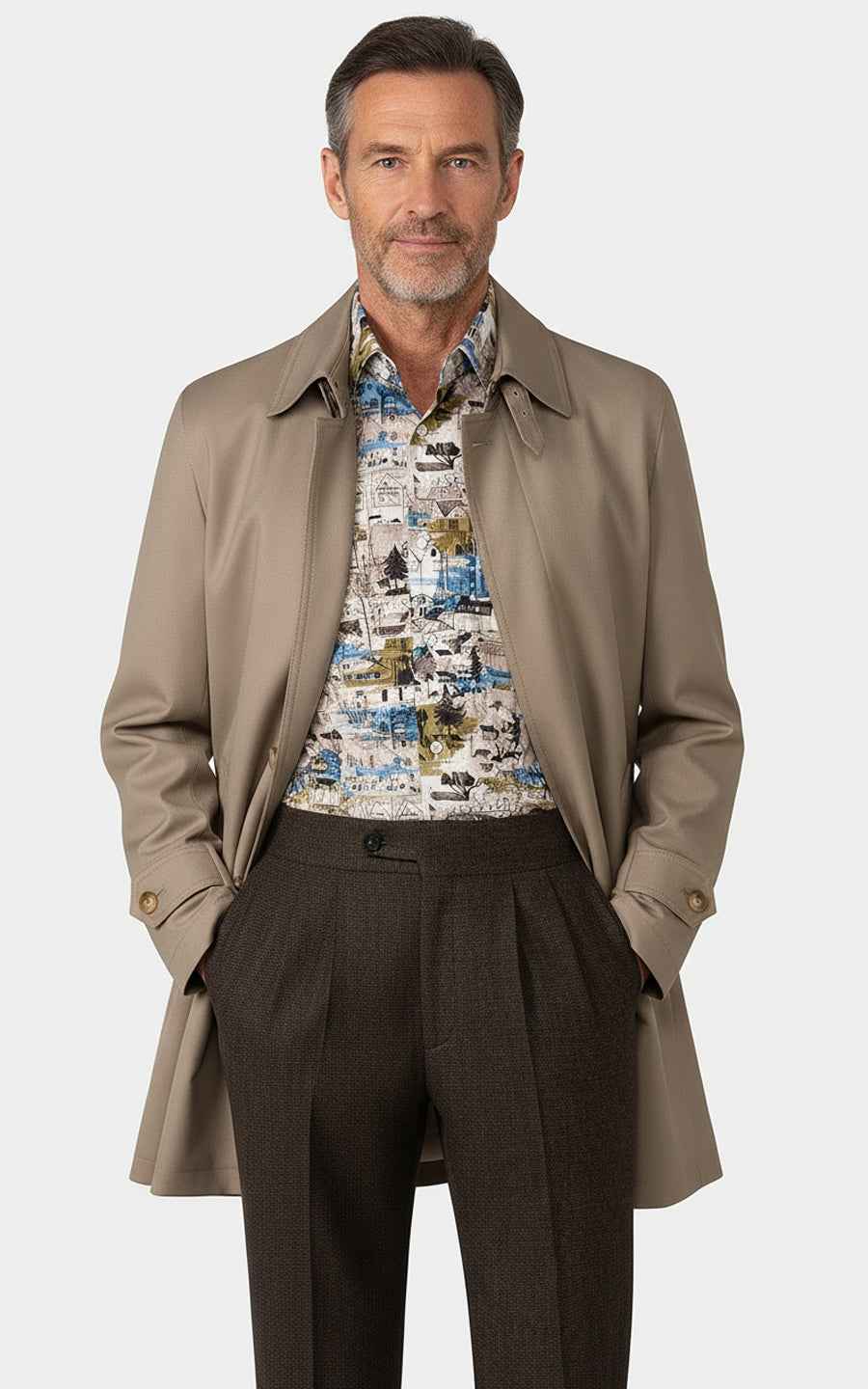 Classic Taupe Trench Coat Premium Tailored Outerwear