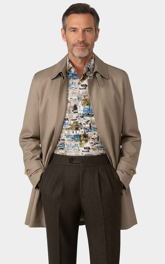 Classic Taupe Trench Coat Premium Tailored Outerwear