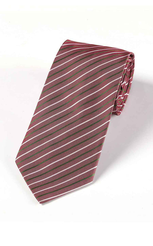 Burgundy striped silk formal tie - classic business