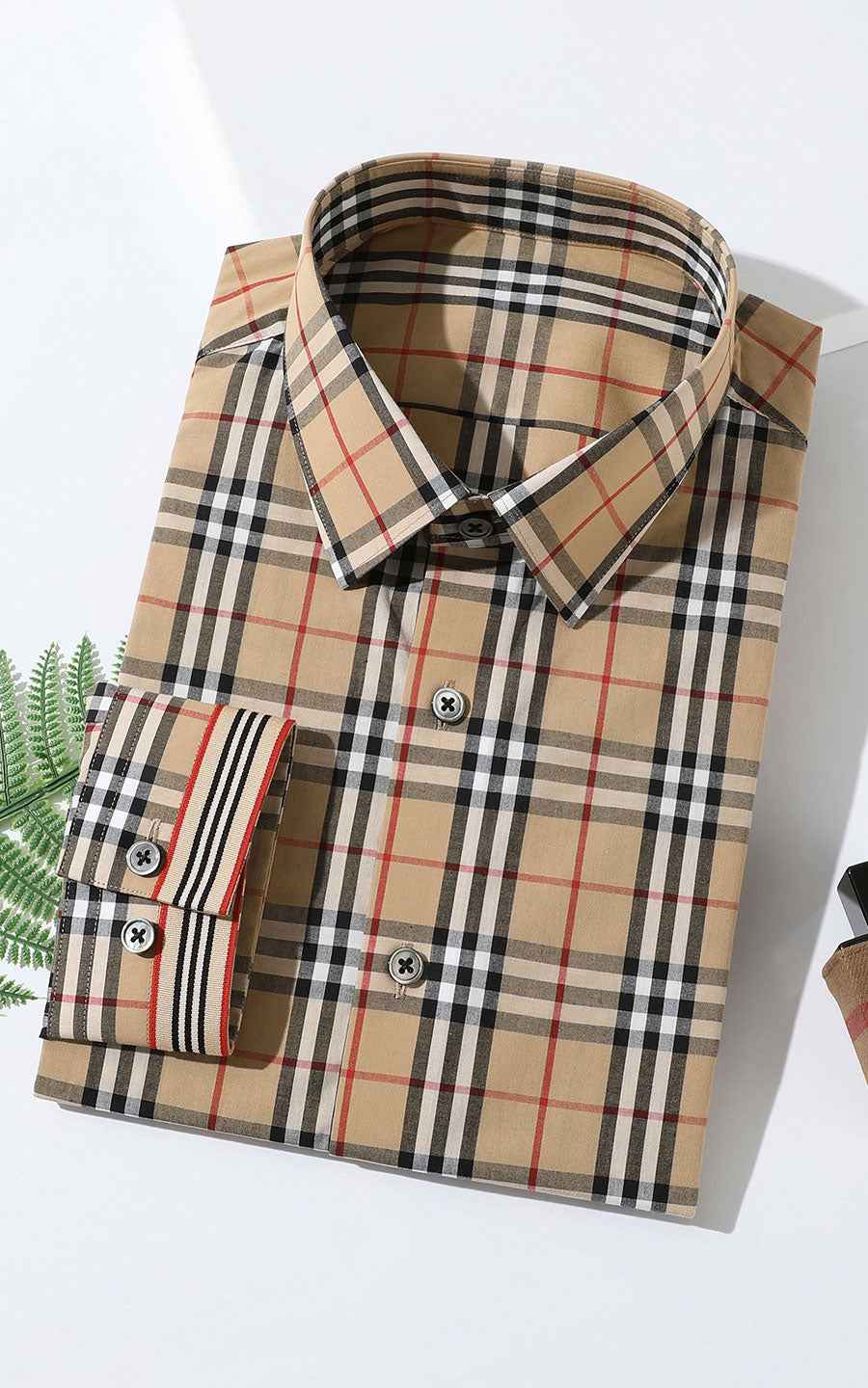 Men's Two-Tone Plaid Casual Shirt - Custom Tailored