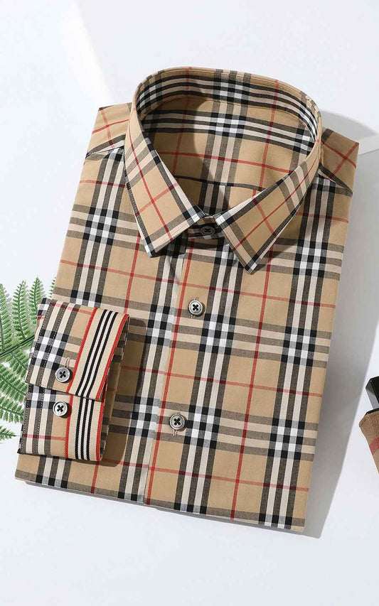 Men's Two-Tone Plaid Casual Shirt - Custom Tailored