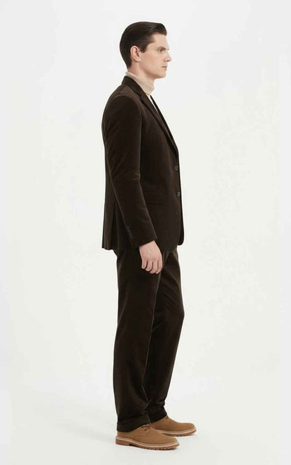 Men's Black Velvet Suit - Slim Fit Blazer & Pants