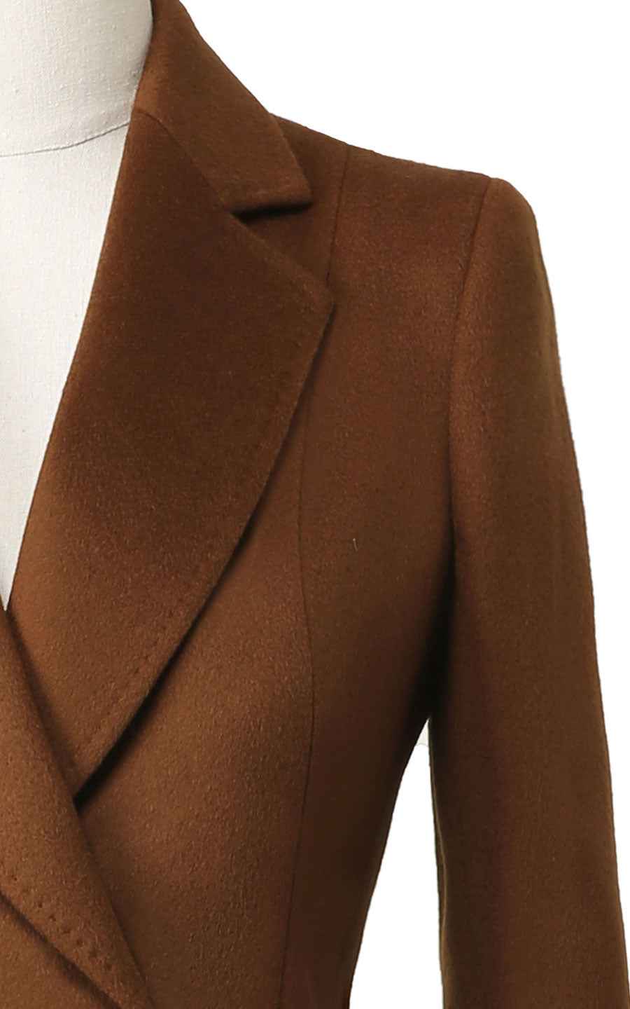 Women's Double-Breasted Brown Wool Coat