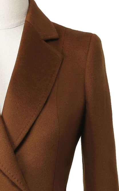 Women's Double-Breasted Brown Wool Coat