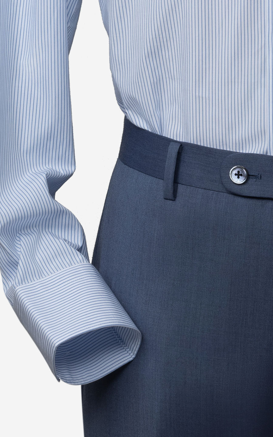 Light blue wool trousers - Tailored suit trousers