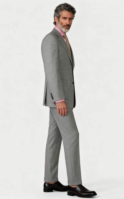 Suits customize Grey Wool Business Suit Set - Tailored Men's Attire