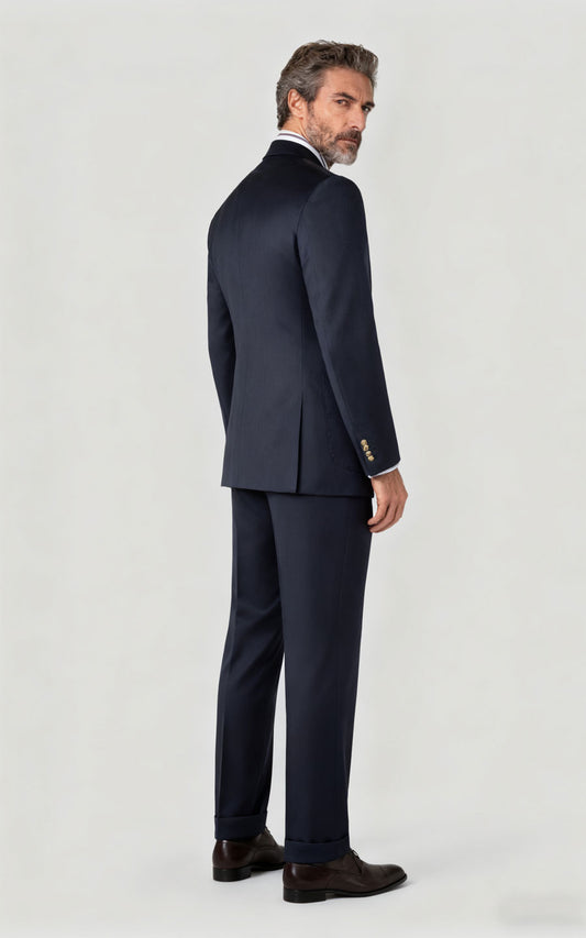 WIAI Premium Navy Wool Business Suit - Custom Tailored
