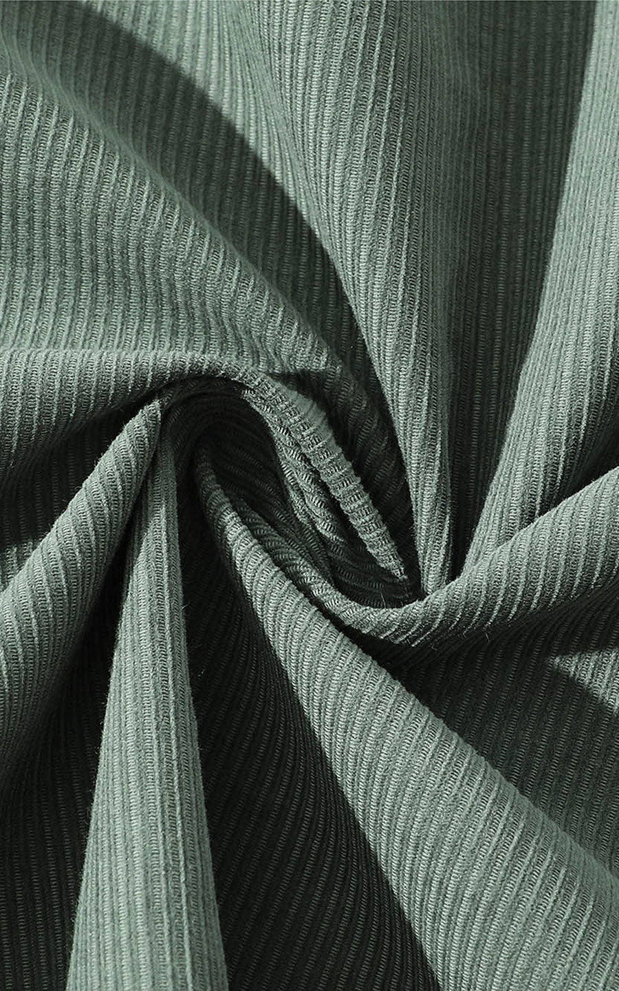 Custom green dress shirt side - cotton flannel weave