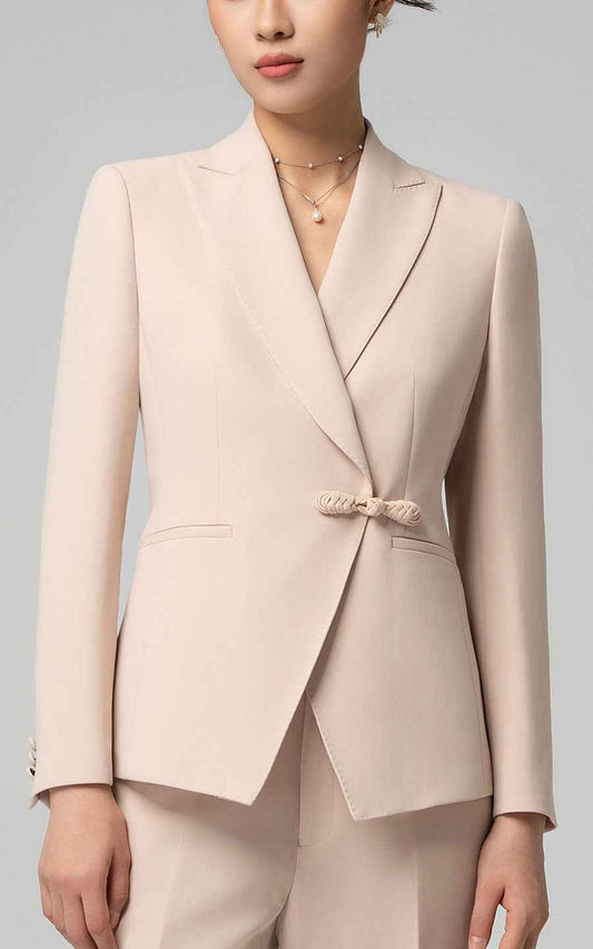 Elegant Beige Women's Business Suit Set