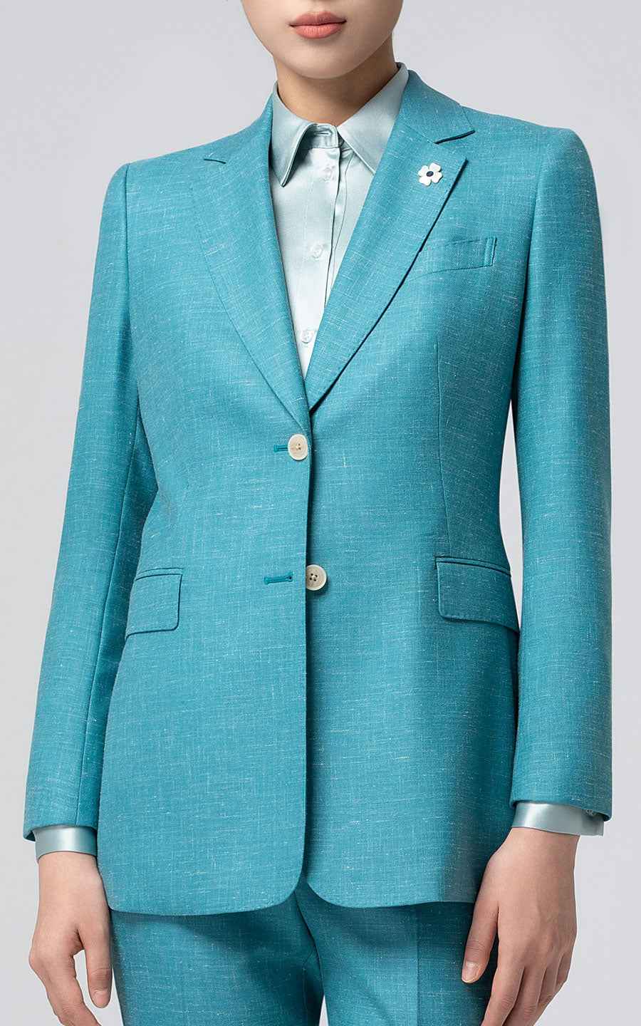 Women's Turquoise Business Suit - Professional Blazer Set