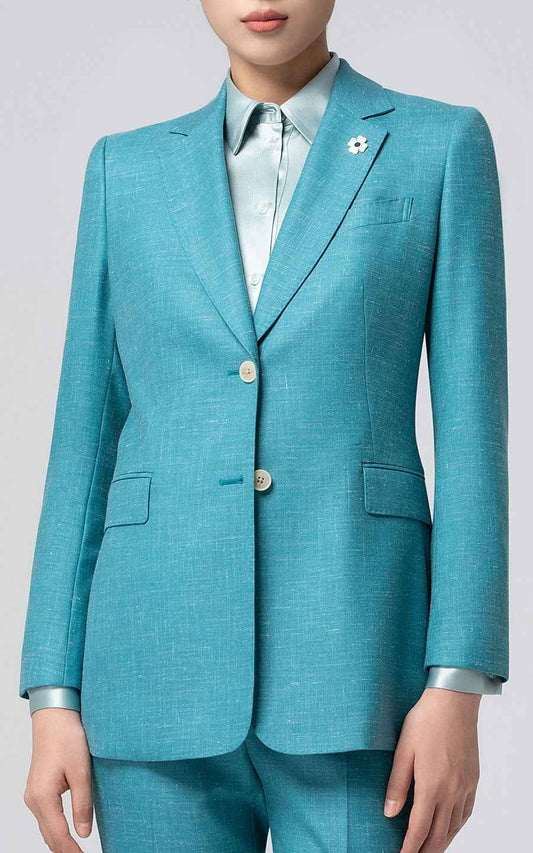 Women's Turquoise Business Suit - Professional Blazer Set