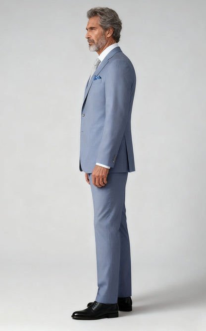 Custom Light Haze Blue Tailored Suit - Premium Online