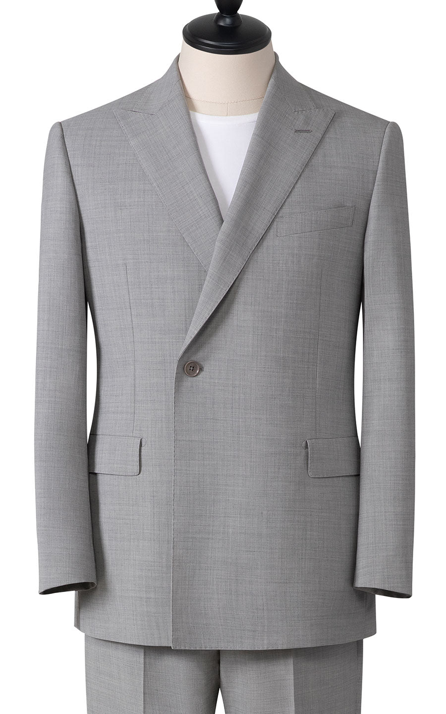 Man wearing grey washable stretch custom business suit