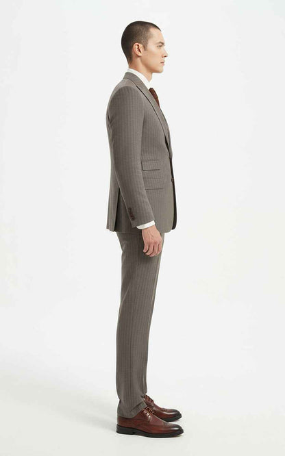 Men's Grey Suit Slim Fit Business Formal Classic