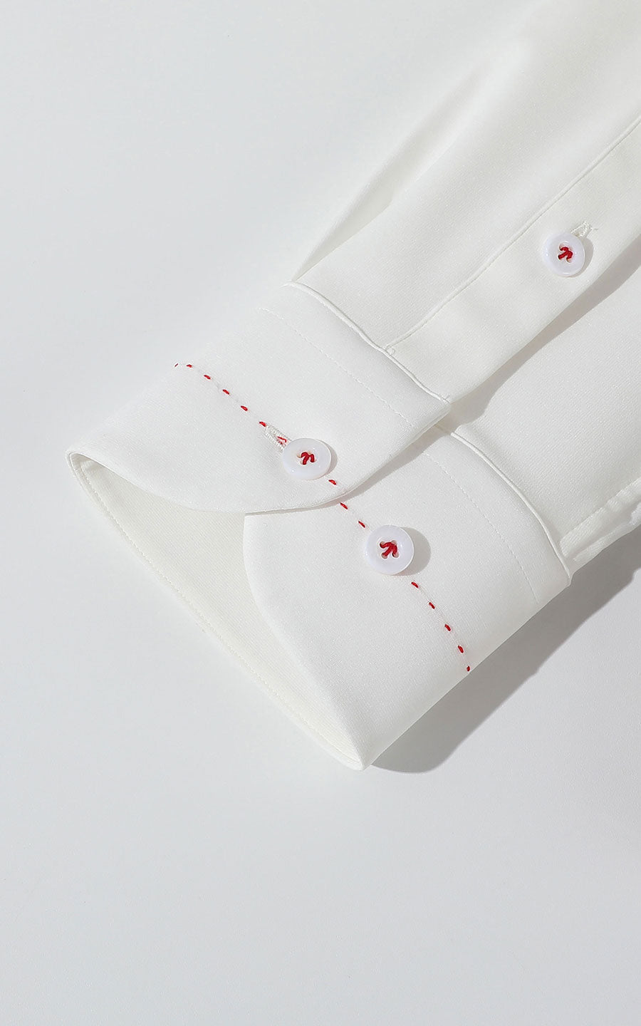 Pearl White Dress Shirt Collar Detail - Custom Fit