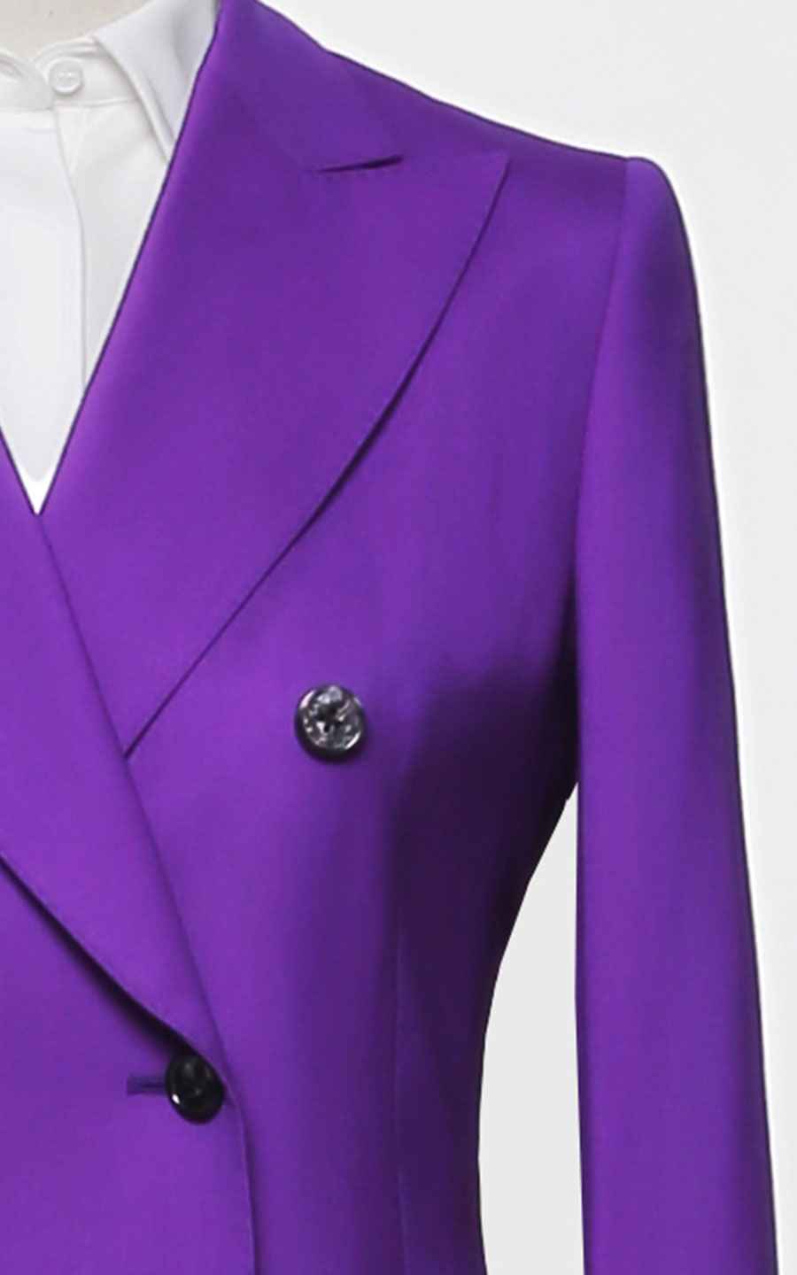 Women's Purple Double Breasted Blazer Jacket