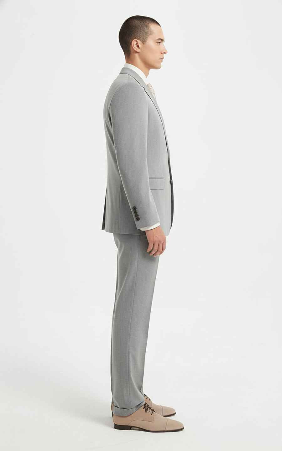 Men's Grey Suit Classic Two-Piece Set