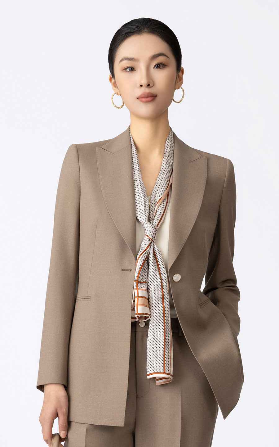 Taupe Blazer Pantsuit - Executive Business Set