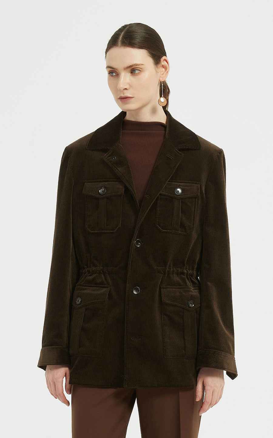 Casual Jackets - Black Corduroy Double-Breasted