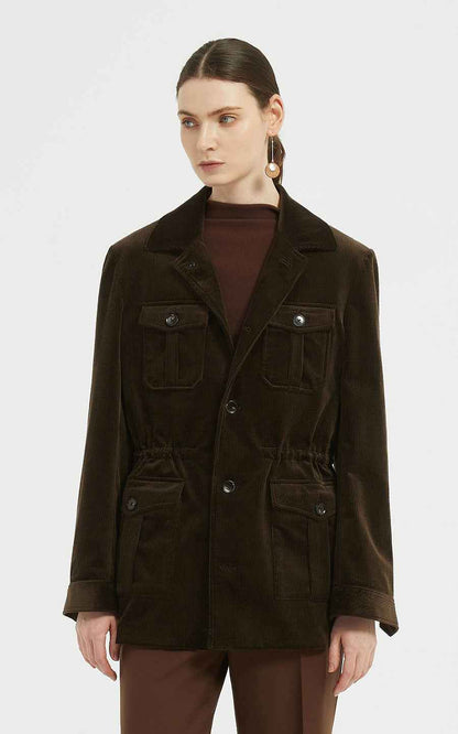 Casual Jackets - Black Corduroy Double-Breasted