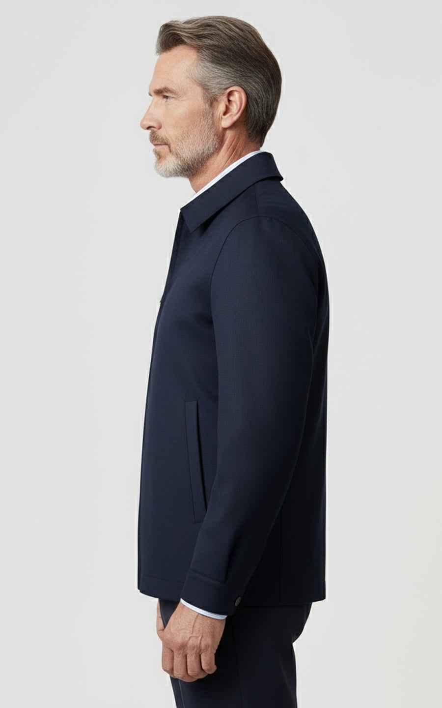Casual and versatile navy blue custom men's jacket