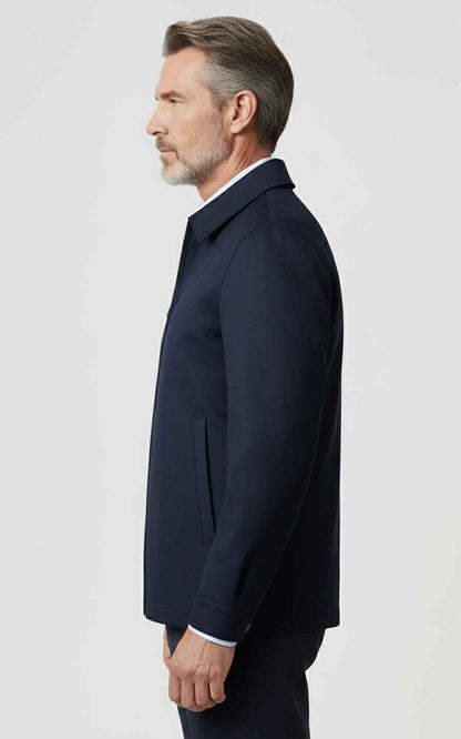 Casual and versatile navy blue custom men's jacket