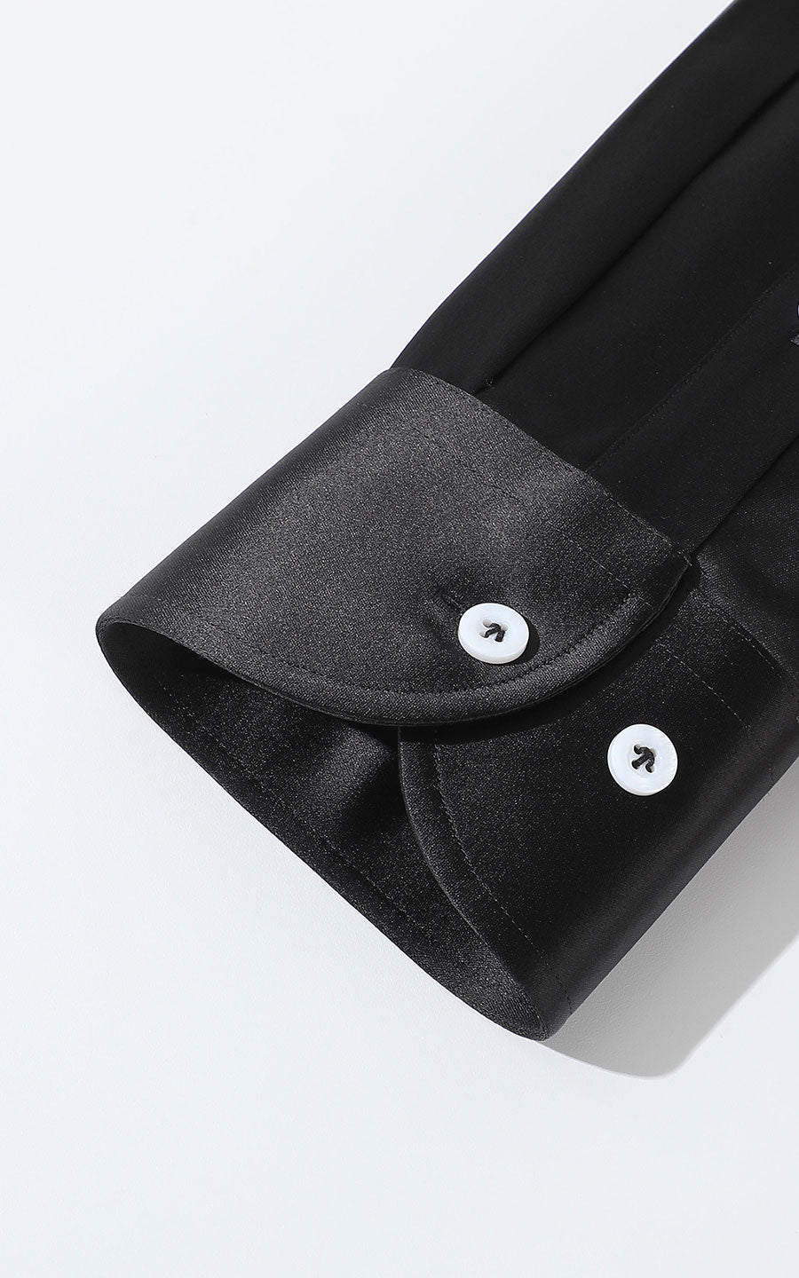 Men's Black Dress Shirt Collar Detail - Business Style