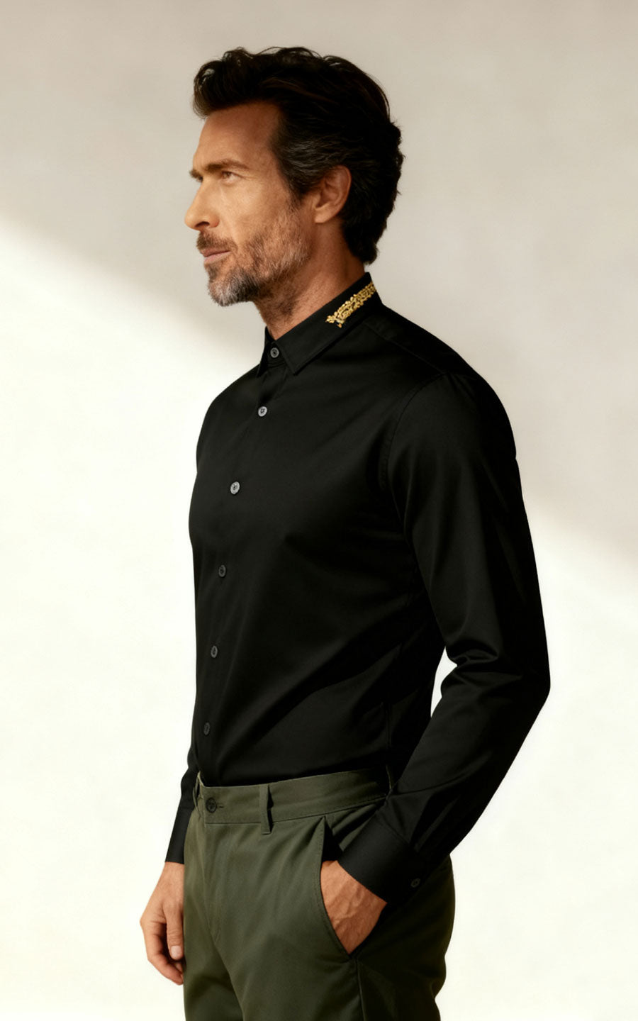 WIFI NYC Black Shirt Gold Embroidery - Premium Cotton