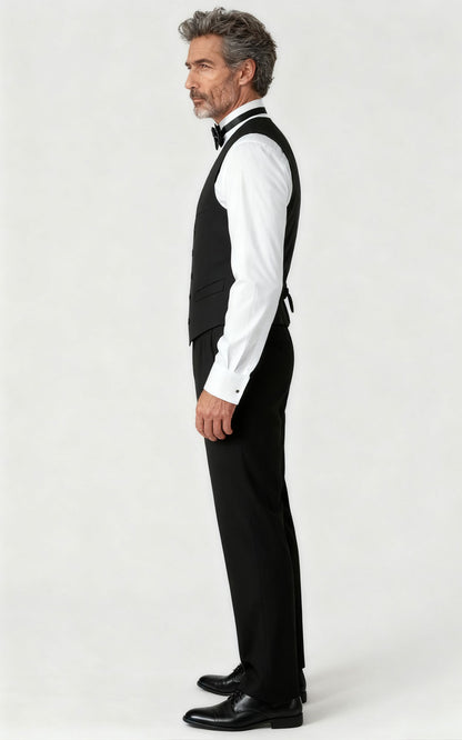 Custom Vest Black Satin Vest - Personalized Formal Wear